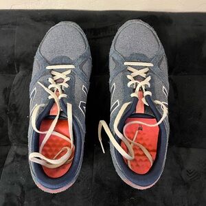 New Balance Women’s 555 Navy and Coral Sneakers